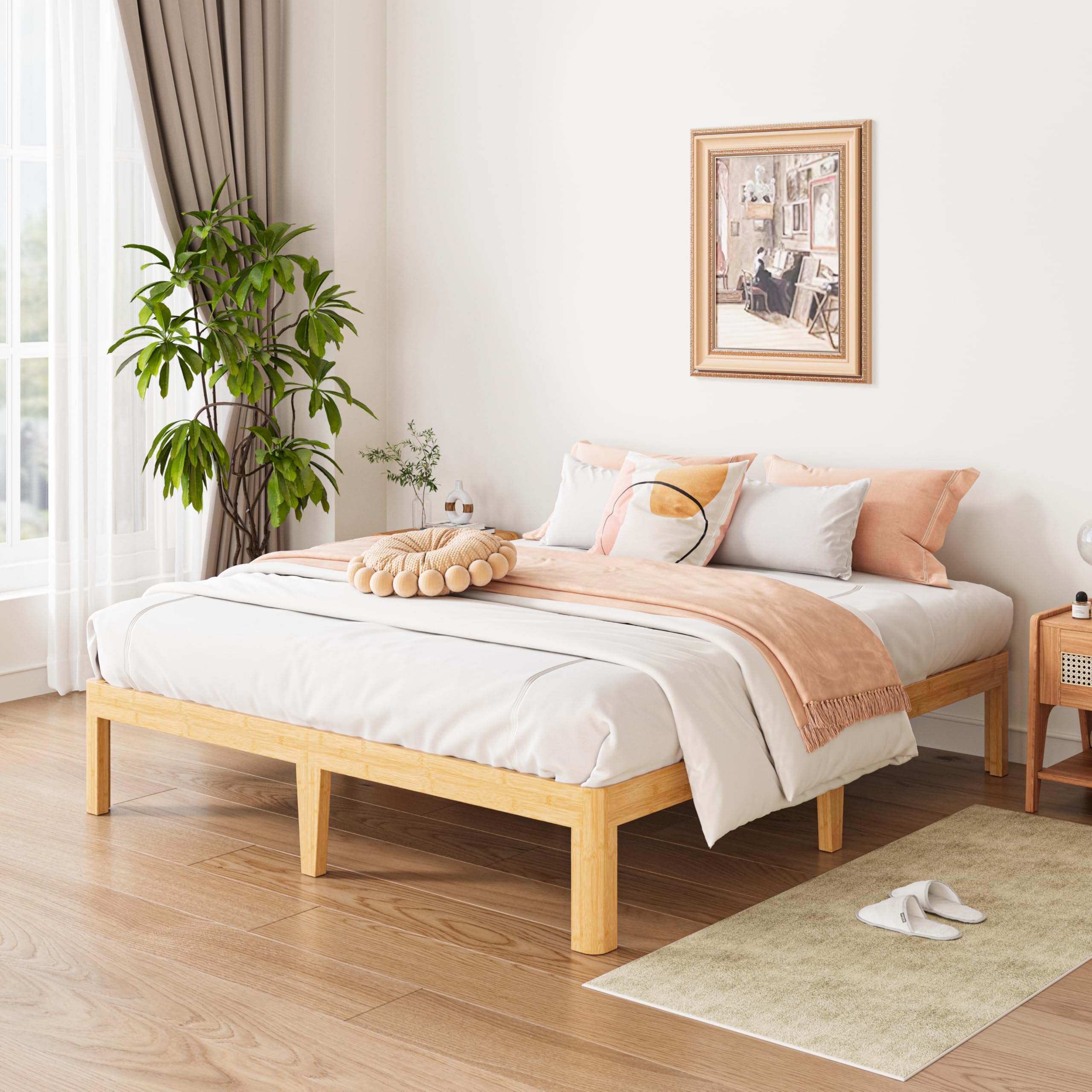 Amazon.com: ZIYOO 12 Inch King Size Bamboo Platform Bed Frame